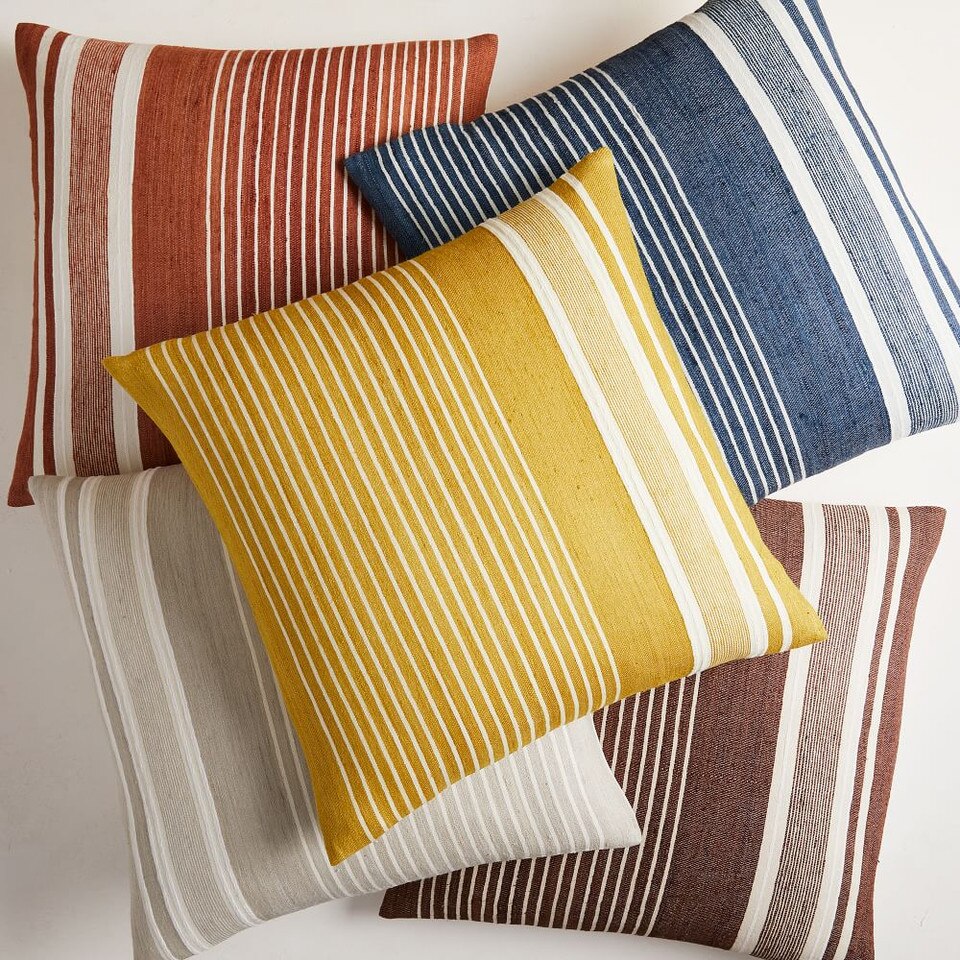 Silk Variegated Stripe Cushion Cover west elm Australia